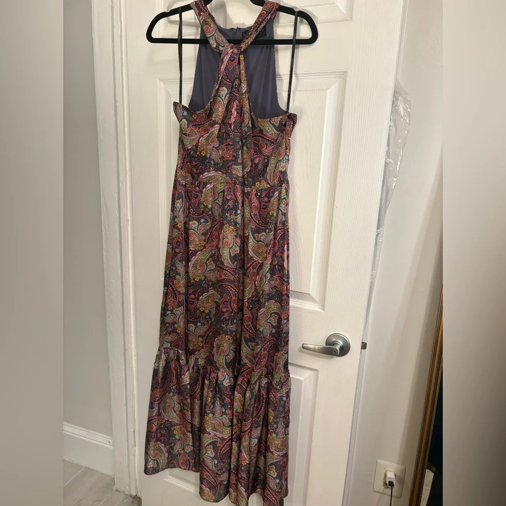 Laundry by Shelli Segal Paisley Maxi Dress Size 8 Boho Ruffle Flowy Sleeveless - Picture 3 of 8